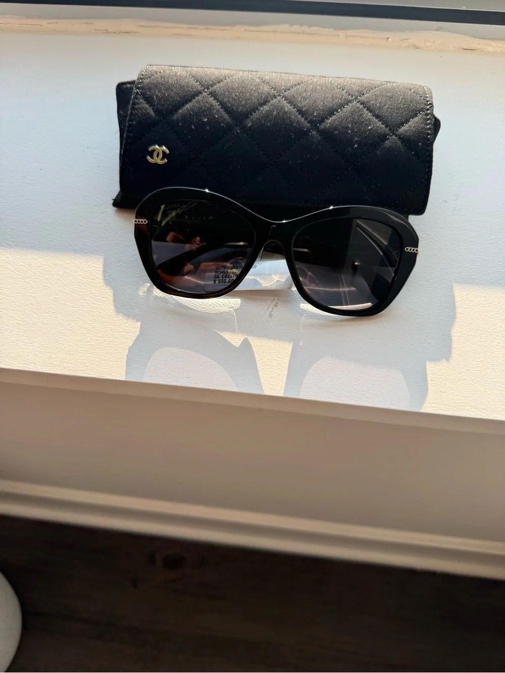 NWT Chanel Polarized Black Chain CC Sunglasses CH5510A 55mm Authentic